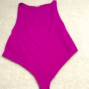 Free people hot pink bodysuit